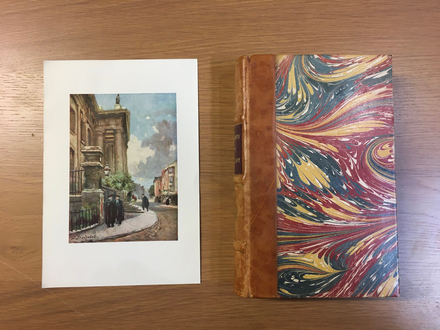 1903 OXFORD - Clarendon Building, Broad Street - Oxford University - John Fulleylove, Edward Thomas - Antique Oxford Print - 120 Years Old