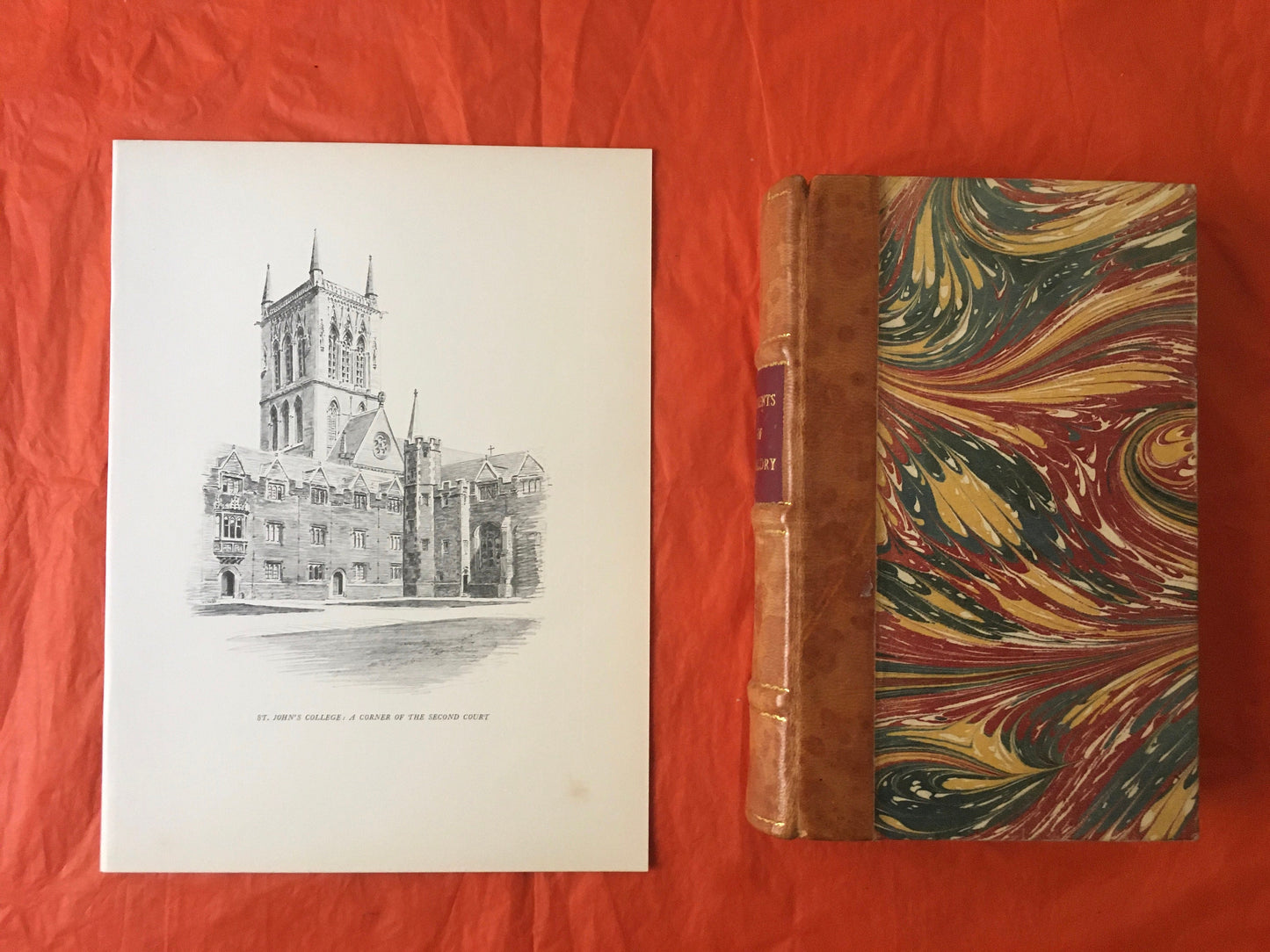 1927 CAMBRIDGE - St JOHN'S COLLEGE, by W.G. Blackall - Original Print - Cambridge University Print - Over 90 Years Old