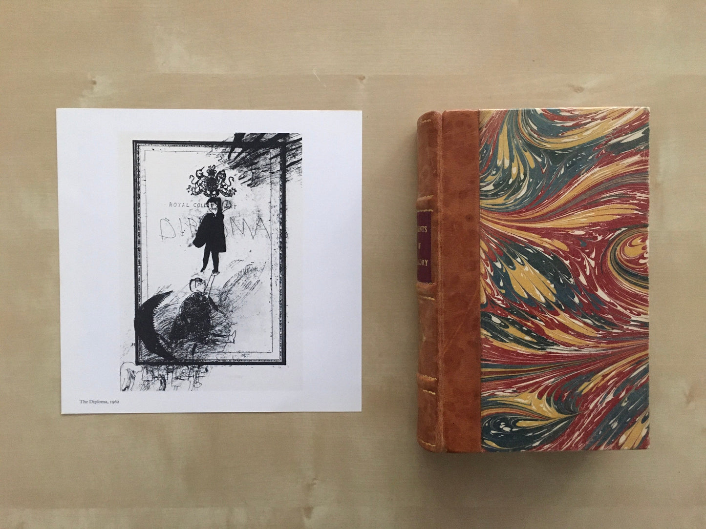 1978 DAVID HOCKNEY - "The Diploma, 1962" Print - Hockney Art - Hockney Wall Art - Vintage Print - 8 x 8.12 Inches