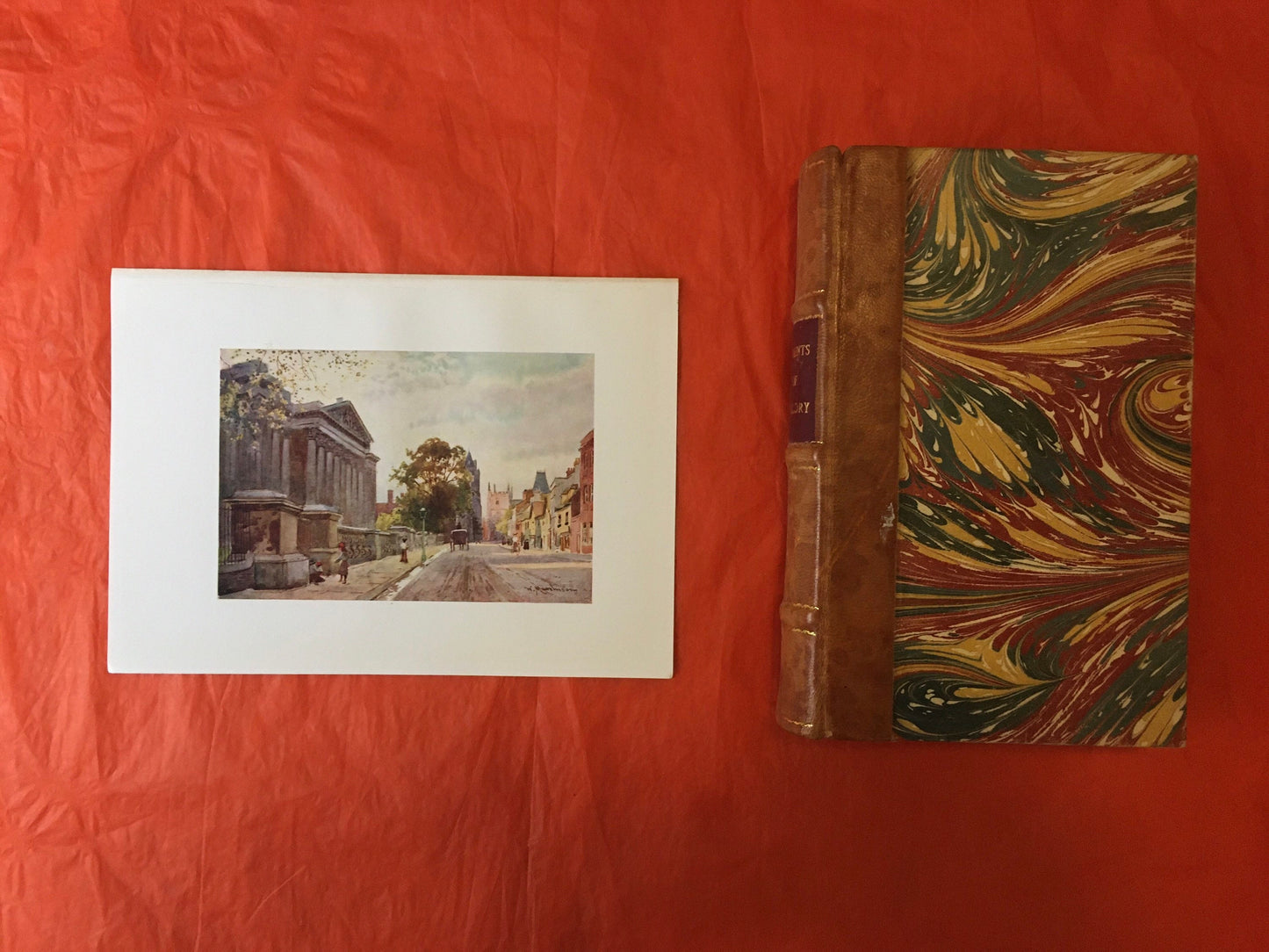 1907 CAMBRIDGE - FITZWILLIAM MUSEUM - William Mathison - Cambridge University Print - Cambridge Painting - 116 Years Old