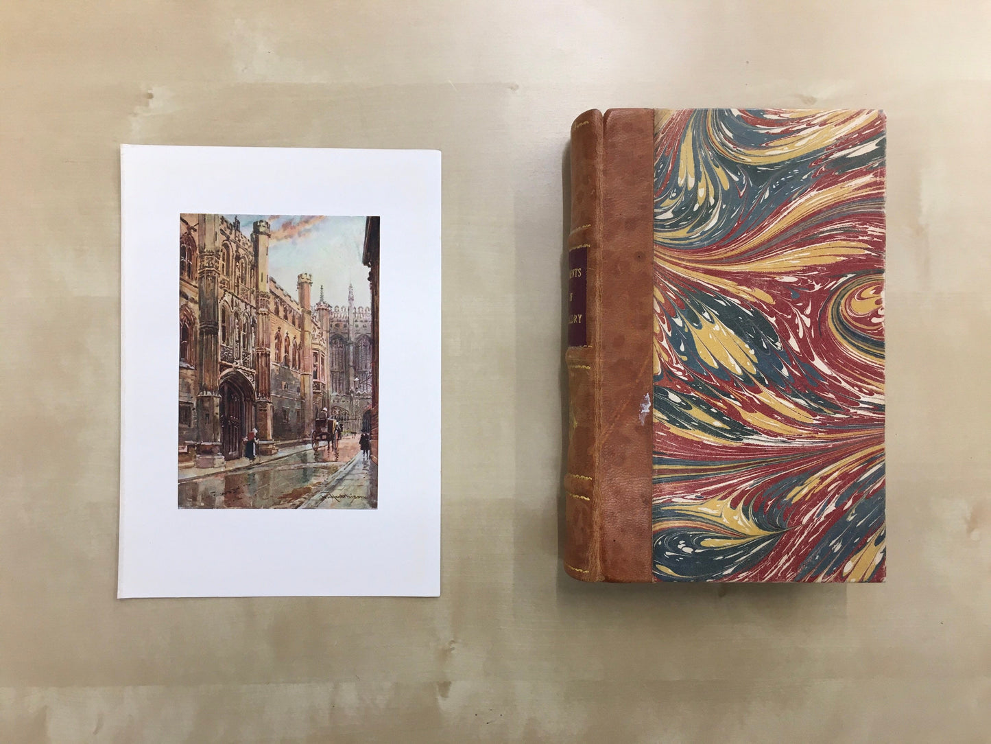 1907 CAMBRIDGE - KING'S COLLEGE: The Old Gateway - William Mathison Painting - Cambridge University - Cambridge Painting - 116 Years Old