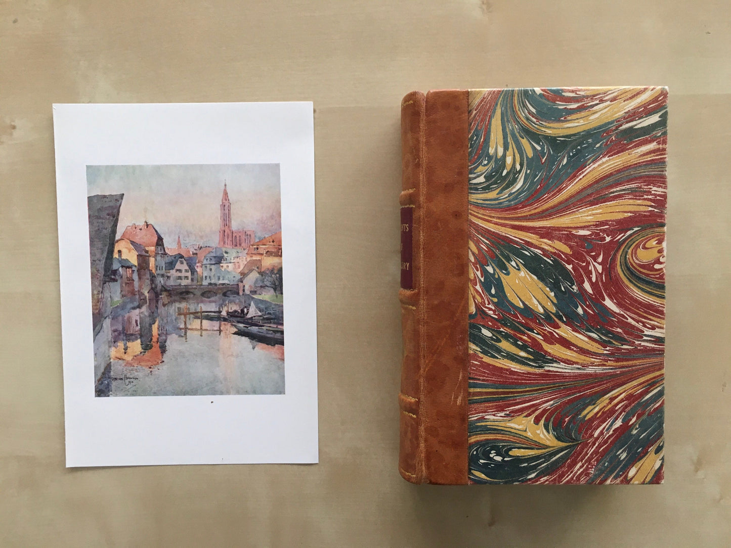 1912 GERMANY - STRASBURG - Germany Print - German City Print - Germany Painting - 8.5 x 6 Inches