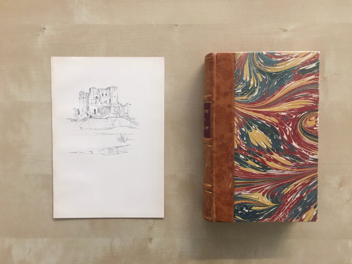 1920 WARWICK - KENILWORTH CASTLE - Antique Warwick Print - Local History Print - Warwick Wall Art - Over 100 Years Old