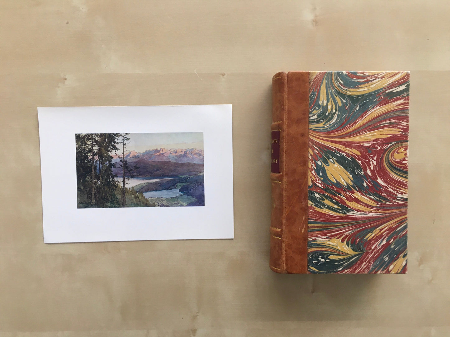 1912 GERMANY - WALCHENSEE or Lake Walchen - Germany Print - German City Print - Germany Painting - 8.5 x 6 Inches