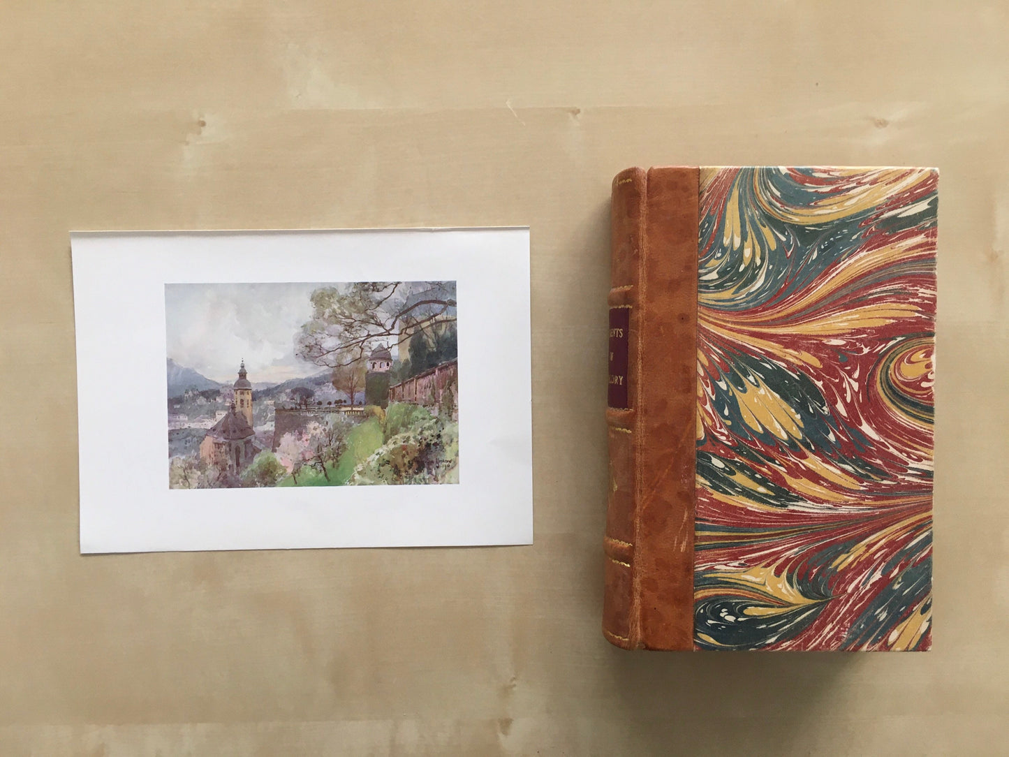 1912 GERMANY - BADEN-BADEN - Germany Print - German City Print - Germany Painting - 8.5 x 6 Inches