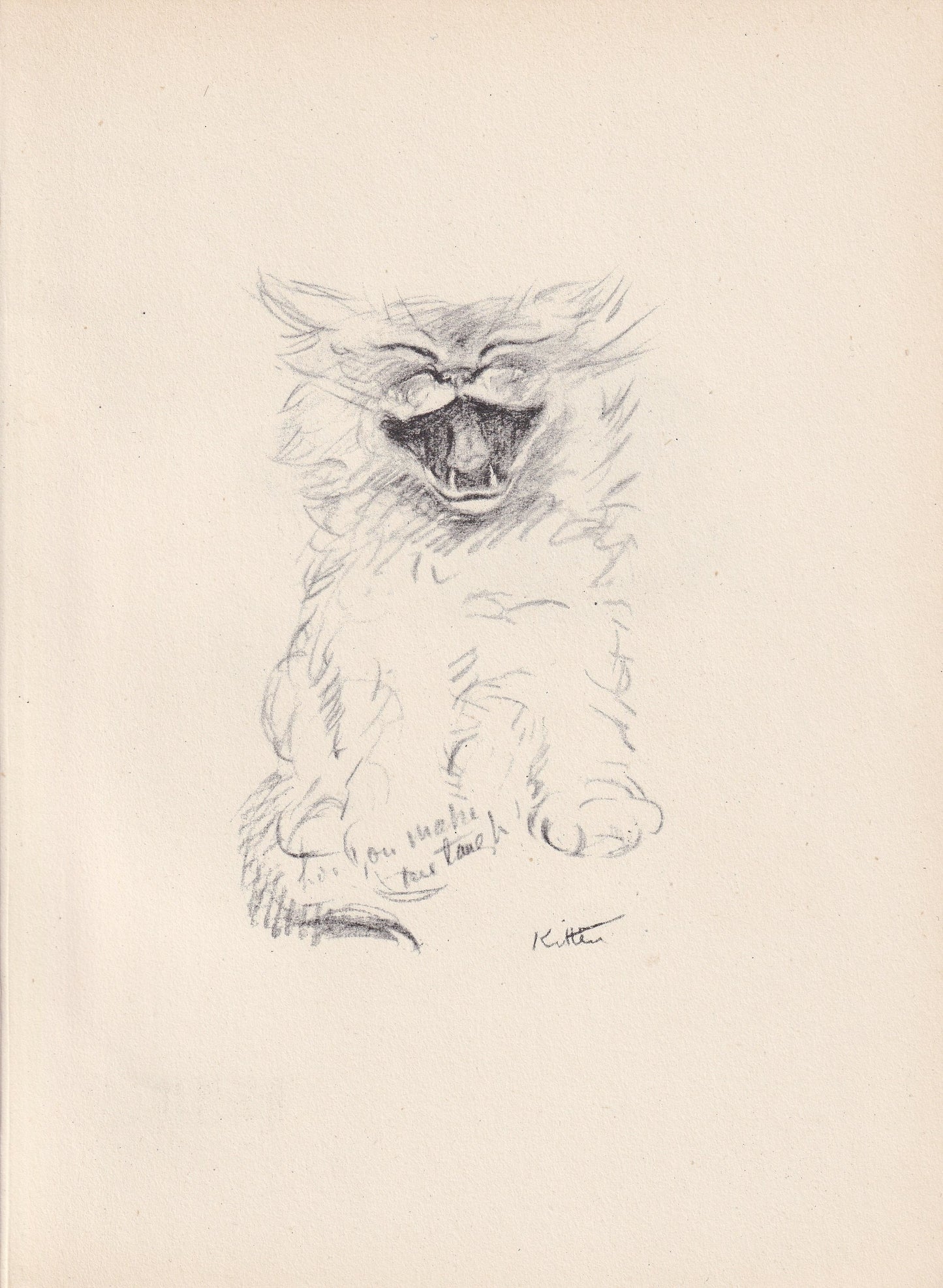 1946 CAT Print - Lucy Dawson - Cat Art - Original Antique Cat Print - Cat Wall Art - Cat Gift - 7 x 9.5 Inches