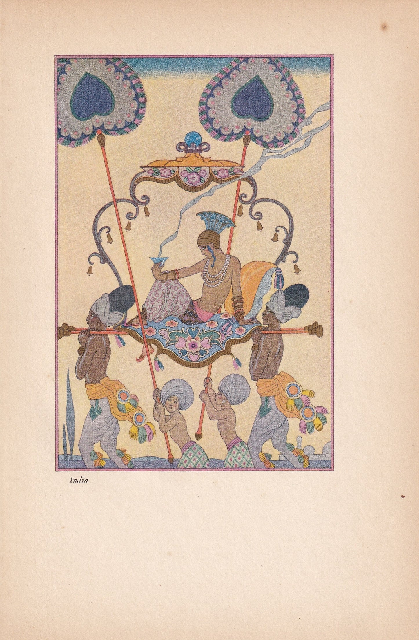 1928 PERFUME by GEORGE BARBIER Print - Original Antique Print - Pochoir - Art Deco Perfume Print - Art Deco Wall Art - 6.4 x