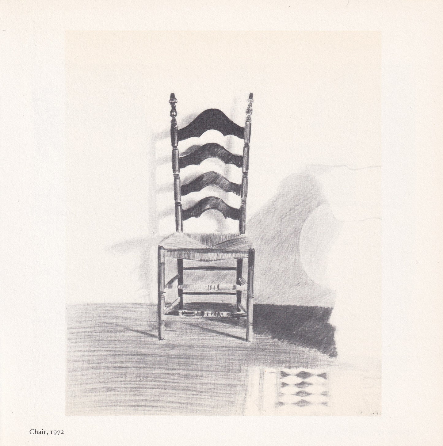 1978 DAVID HOCKNEY - "Chair, 1972" Print - Hockney Art - Hockney Wall Art - Vintage Print - 8 x 8.12 Inches
