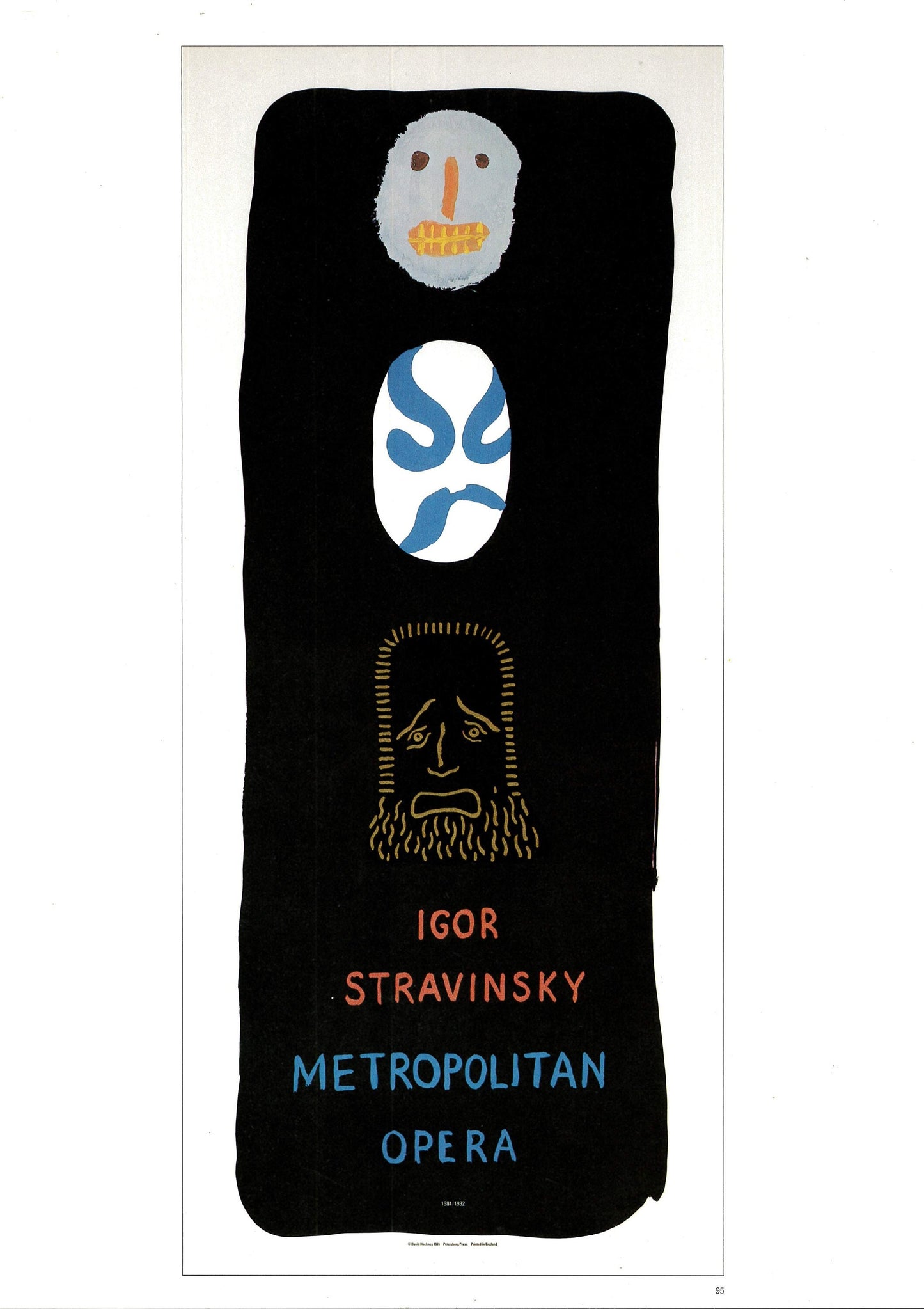 Vintage 1987 DAVID HOCKNEY Print - Igor Stravinsky Poster, Exhibition Poster - Hockney Wall Art - Hockney Poster - 10.25 x 14