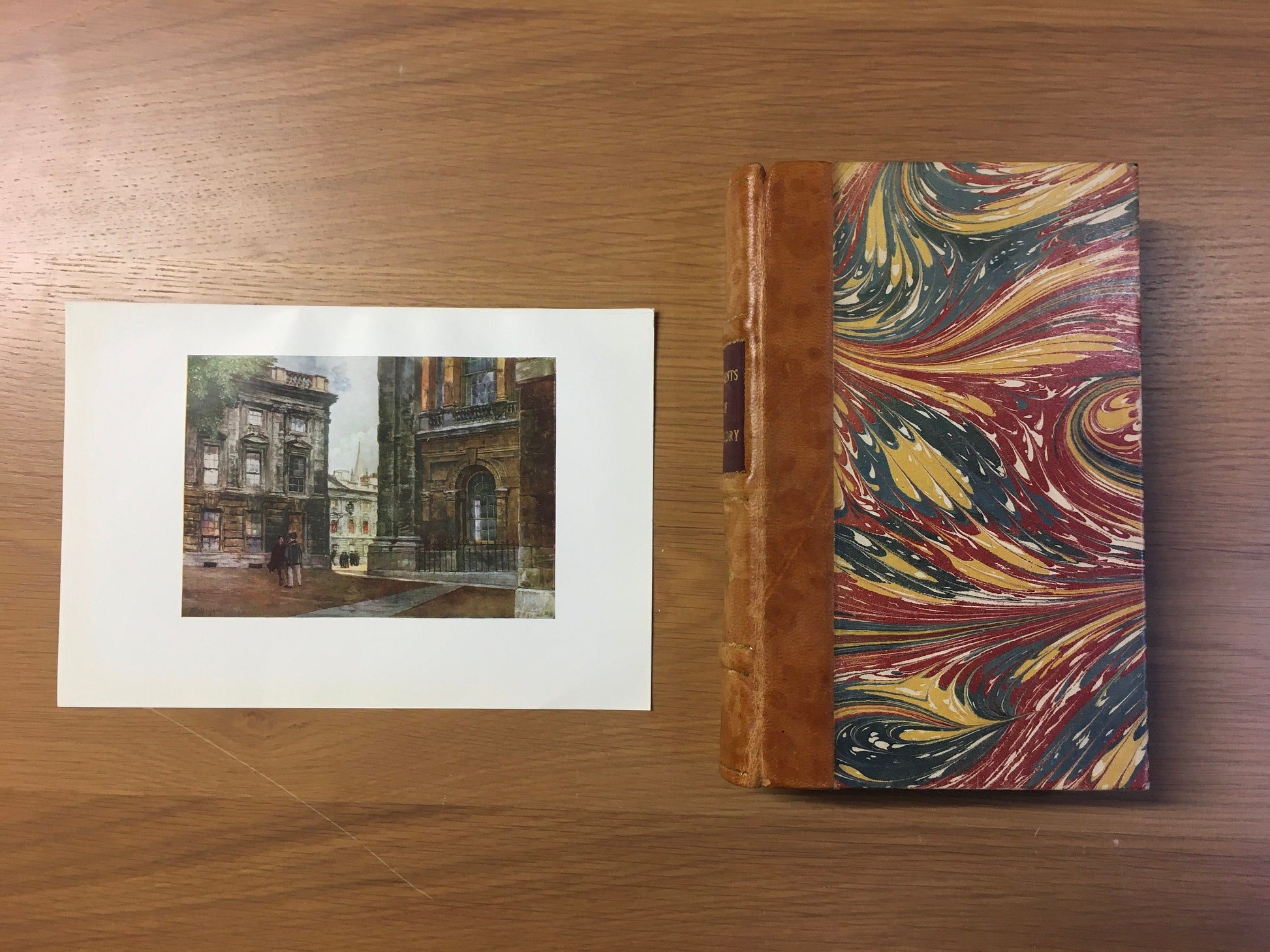 1903 OXFORD - Peckwater Quadrangle, Christ Church, Oxford University Print - John Fulleylove, Edward Thomas - Antique Oxford Print