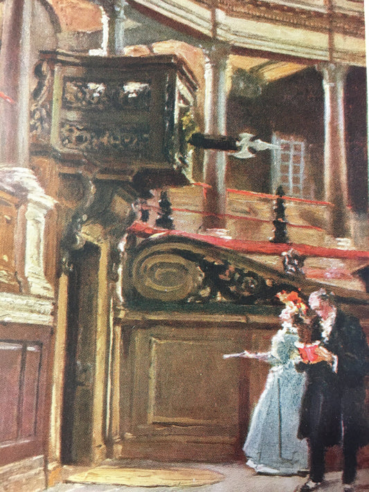 1903 OXFORD - Sheldonian Theatre, Oxford University Print - John Fulleylove, Edward Thomas - Antique Oxford Print - 8.5 x 6 Inches
