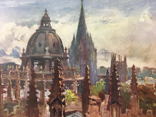 1903 OXFORD - Seen from the Sheldonian Theatre - Oxford University - John Fulleylove, Edward Thomas - Antique Oxford Print - 8.5 x 6 Inches