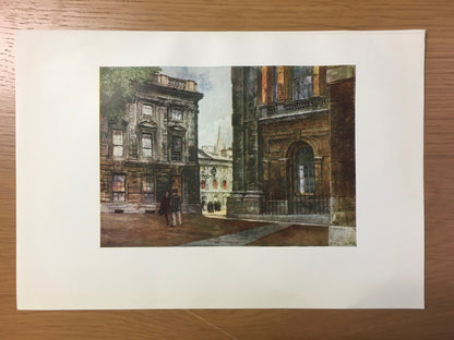 1903 OXFORD - Peckwater Quadrangle, Christ Church, Oxford University Print - John Fulleylove, Edward Thomas - Antique Oxford Print