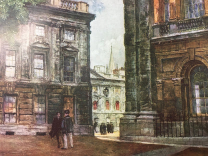 1903 OXFORD - Peckwater Quadrangle, Christ Church, Oxford University Print - John Fulleylove, Edward Thomas - Antique Oxford Print