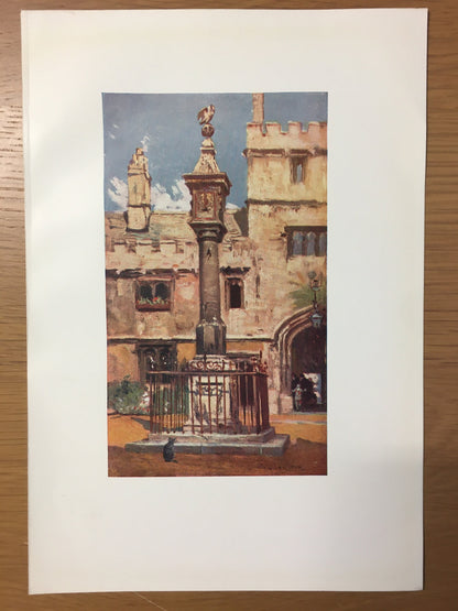 1903 OXFORD - CORPUS CHRISTI College, Oxford University Print - John Fulleylove, Edward Thomas - Antique Oxford Print - 8.5 x 6 Inches