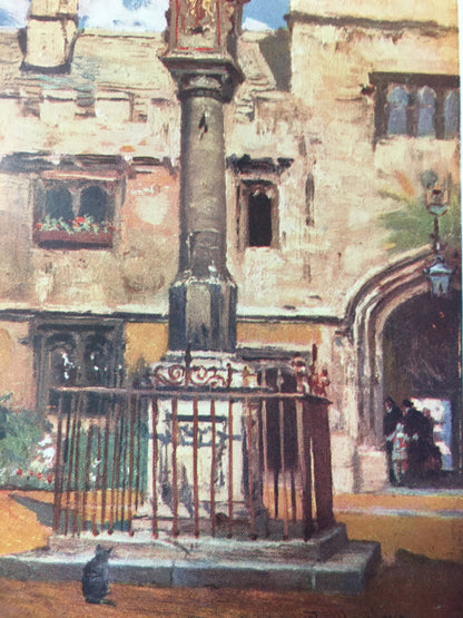 1903 OXFORD - CORPUS CHRISTI College, Oxford University Print - John Fulleylove, Edward Thomas - Antique Oxford Print - 8.5 x 6 Inches