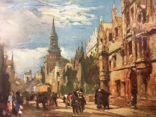 1903 OXFORD - All Soul’s College and the High Street Print - John Fulleylove, Edward Thomas - Oxford University Print - Antique Oxford Print