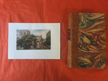 1903 OXFORD - IFFLEY CHURCH, From the South East, Oxford University - John Fulleylove - Antique Oxford Print - 8.5 x 6 Inches