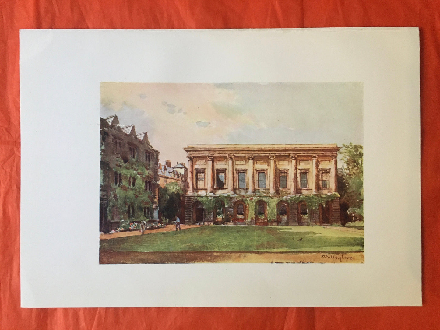 1903 OXFORD - ORIEL COLLEGE Library, Oxford University - John Fulleylove - Antique Oxford Print - 8.5 x 6 Inches