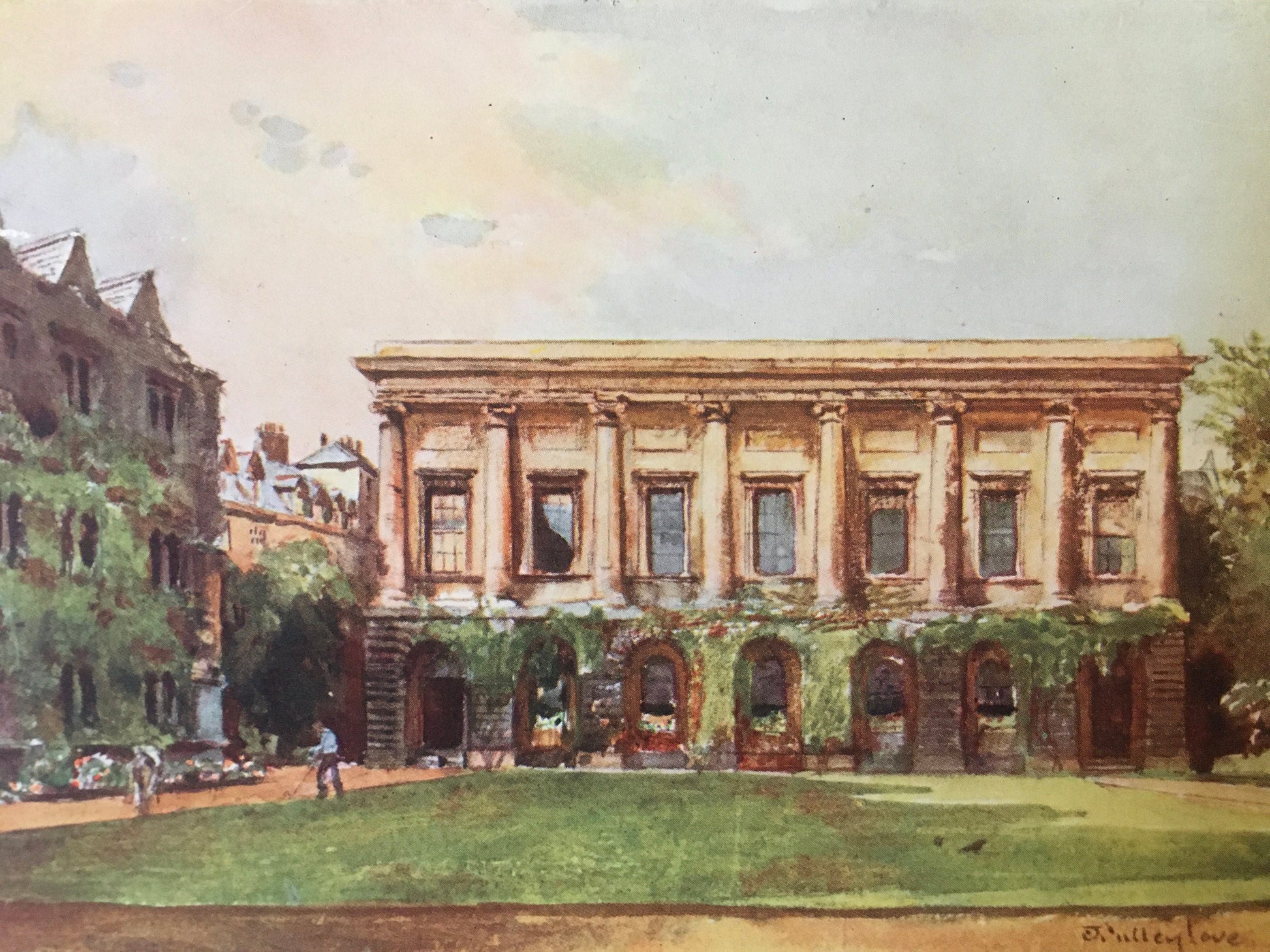 1903 OXFORD - ORIEL COLLEGE Library, Oxford University - John Fulleylove - Antique Oxford Print - 8.5 x 6 Inches