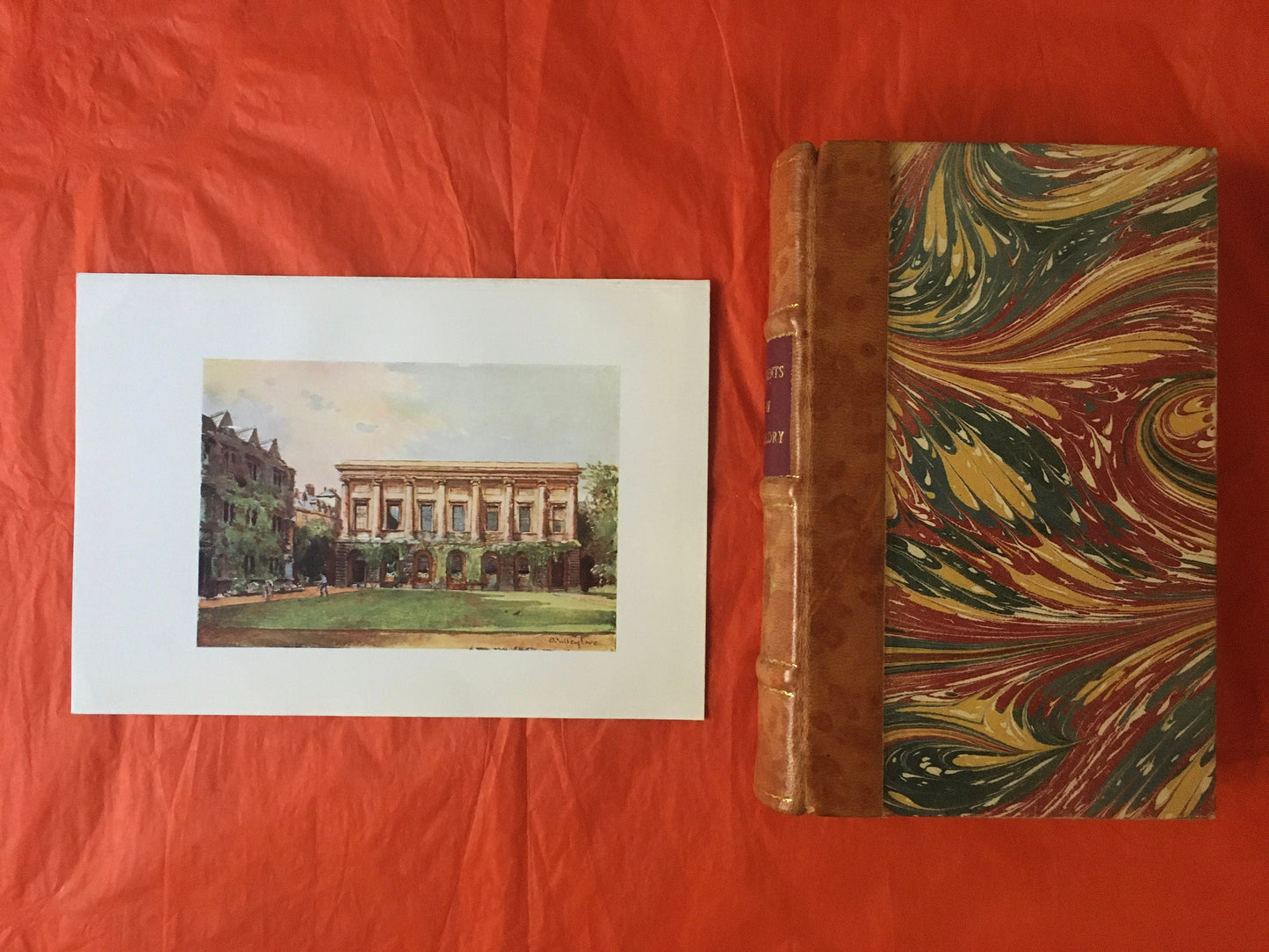 1903 OXFORD - ORIEL COLLEGE Library, Oxford University - John Fulleylove - Antique Oxford Print - 8.5 x 6 Inches