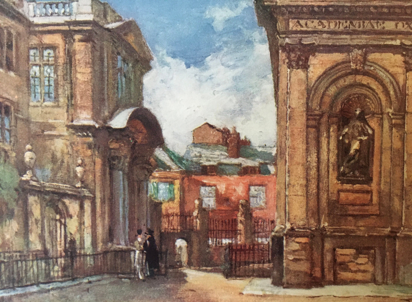 1903 OXFORD - ASHMOLEAN MUSEUM and Sheldonian Theatre, Oxford University - John Fulleylove - Antique Oxford Print - 120 Years Old