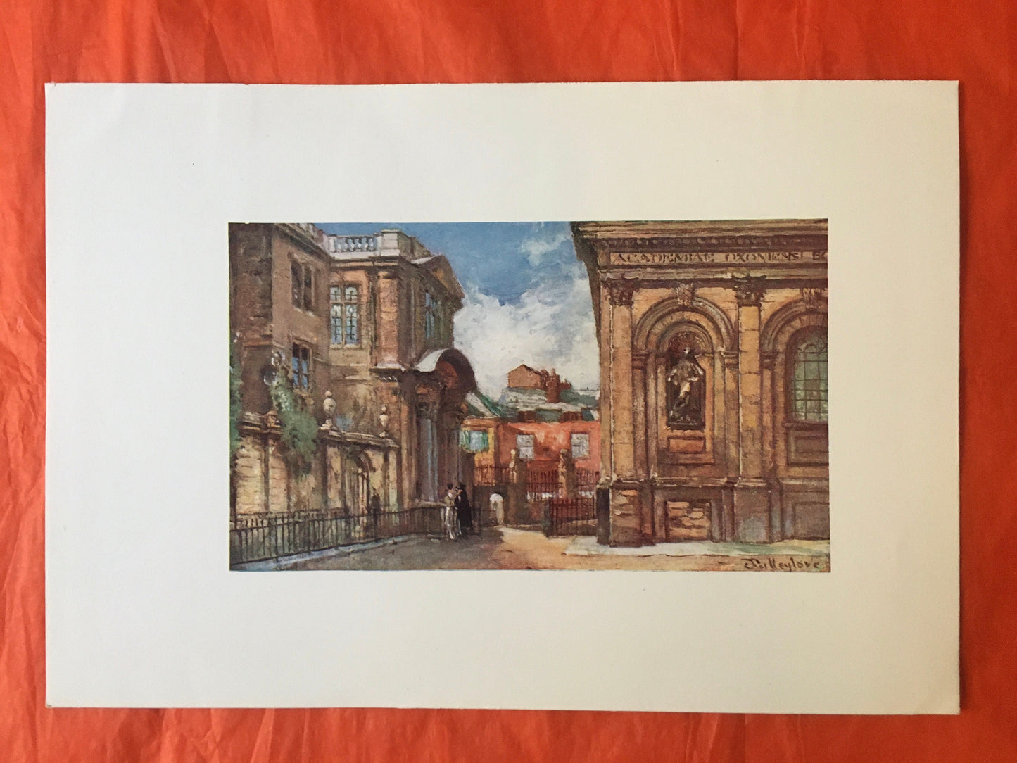 1903 OXFORD - ASHMOLEAN MUSEUM and Sheldonian Theatre, Oxford University - John Fulleylove - Antique Oxford Print - 120 Years Old