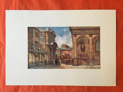 1903 OXFORD - ASHMOLEAN MUSEUM and Sheldonian Theatre, Oxford University - John Fulleylove - Antique Oxford Print - 120 Years Old