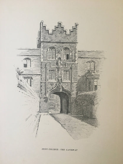 1927 CAMBRIDGE - JESUS COLLEGE by W.G. Blackall - Original Print - Cambridge University Print - Architecture, History - Over 90 Years Old