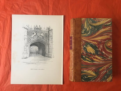 1927 CAMBRIDGE - CHRIST'S COLLEGE by W.G. Blackall - Original Print - Cambridge University Print - Architecture, History - Over 90 Years Old