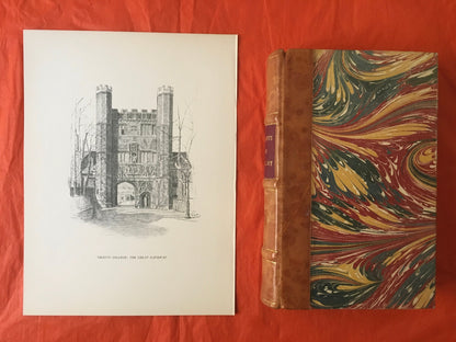 1927 CAMBRIDGE - TRINITY COLLEGE, by W.G. Blackall - Original Print - Cambridge University Print - Over 90 Years Old