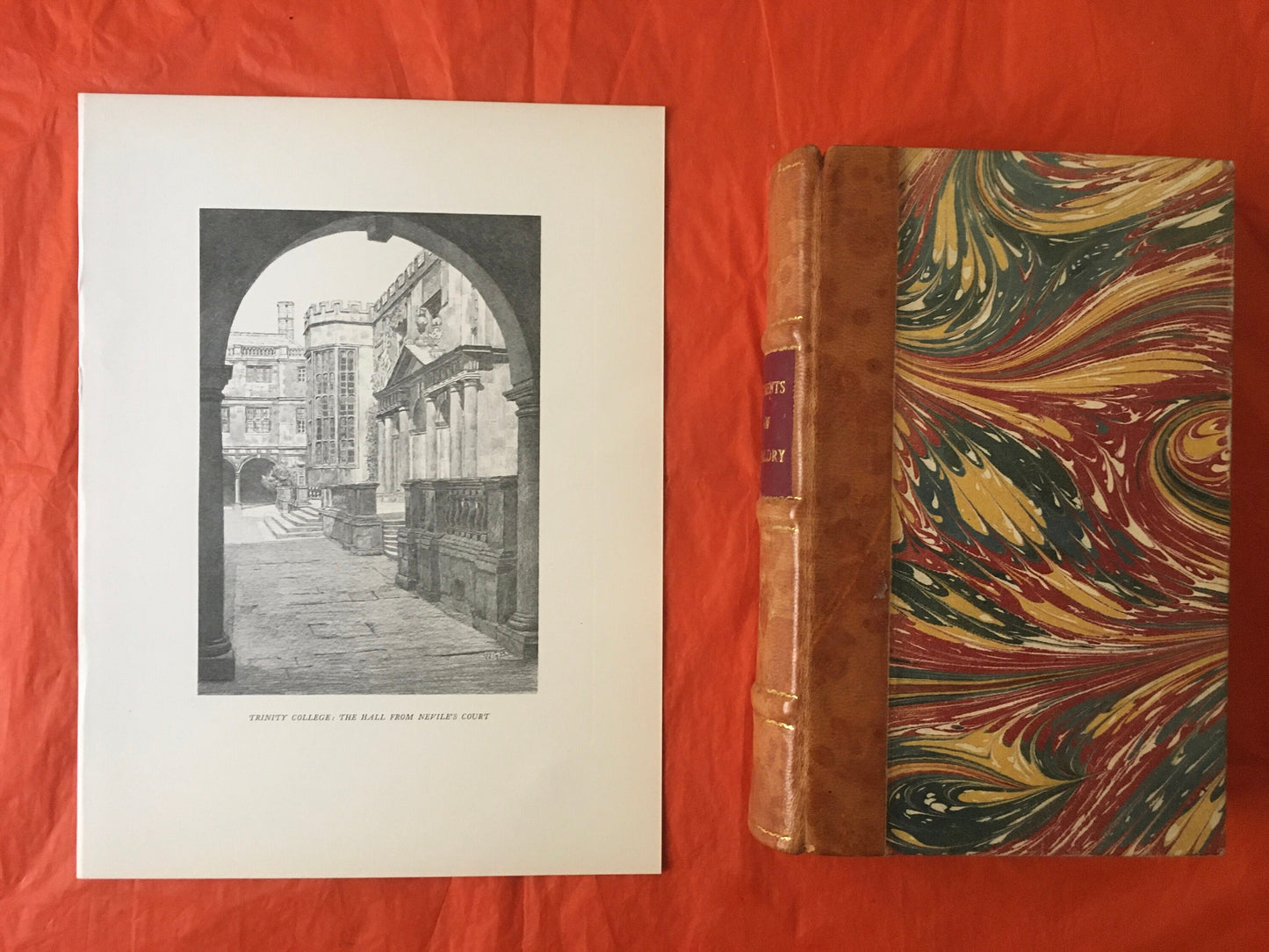 1927 CAMBRIDGE - TRINITY COLLEGE Hall, from Nevile's Gate, by W.G Blackall - Original Print - Cambridge University Print - Over 90 Years Old