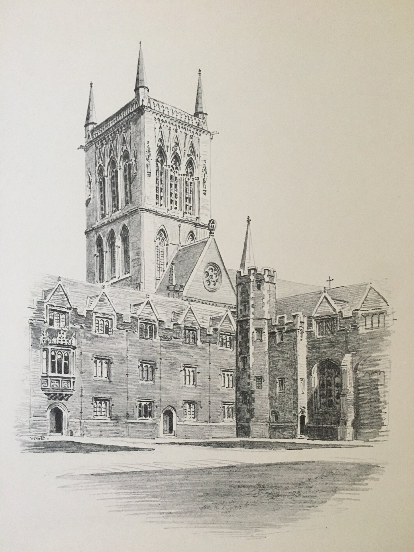 1927 CAMBRIDGE - St JOHN'S COLLEGE, by W.G. Blackall - Original Print - Cambridge University Print - Over 90 Years Old
