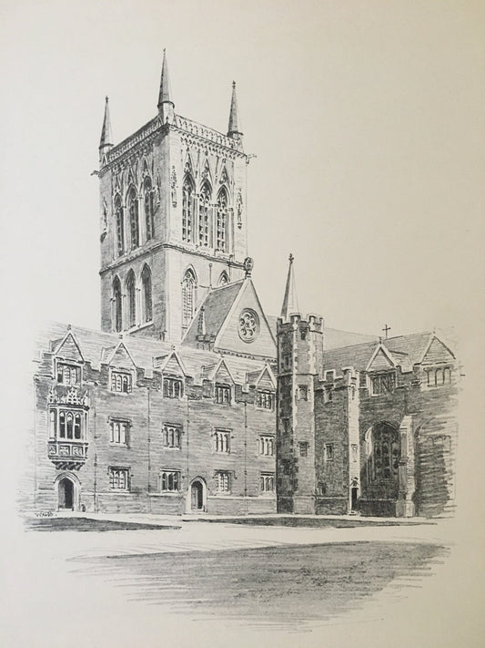 1927 CAMBRIDGE - St JOHN'S COLLEGE, by W.G. Blackall - Original Print - Cambridge University Print - Over 90 Years Old