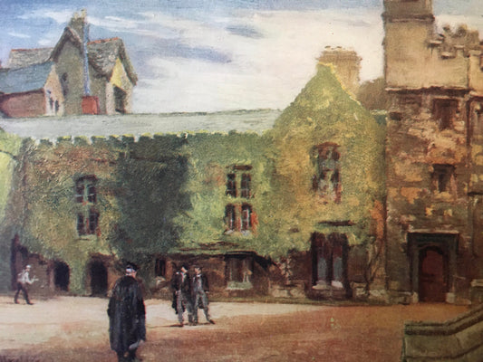 1903 OXFORD - MERTON COLLEGE & St Albans Hall, Oxford University - John Fulleylove - Antique Oxford Print - Oxford Painting - 8.5 x 6 Inches