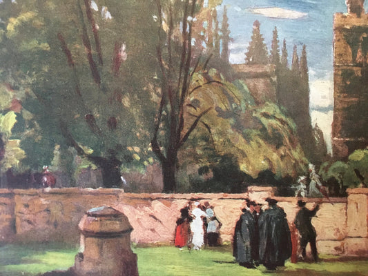 1903 OXFORD - NEW COLLEGE, Oxford University - John Fulleylove - Antique Oxford Print - Oxford Painting - 8.5 x 6 Inches