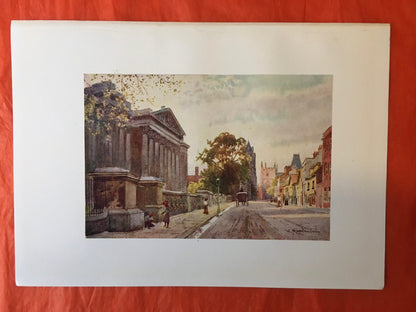 1907 CAMBRIDGE - FITZWILLIAM MUSEUM - William Mathison - Cambridge University Print - Cambridge Painting - 116 Years Old