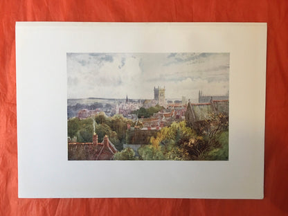1907 CAMBRIDGE From CASTLE HILL - William Mathison - Cambridge University - Cambridge Painting - 116 Years Old