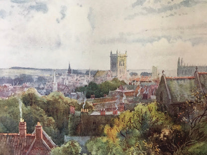 1907 CAMBRIDGE From CASTLE HILL - William Mathison - Cambridge University - Cambridge Painting - 116 Years Old