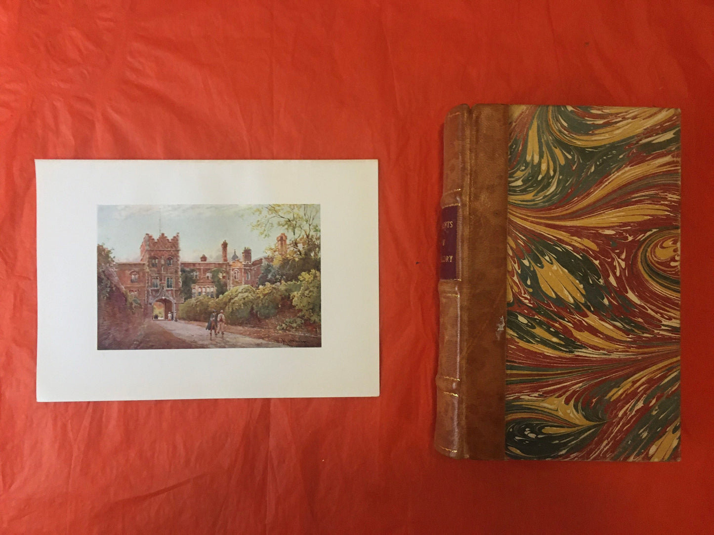 1907 CAMBRIDGE - JESUS COLLEGE Gateway - William Mathison Painting - Cambridge University - Cambridge Painting - 116 Years Old
