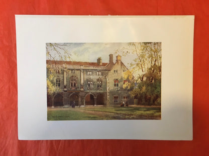 1907 CAMBRIDGE - MAGDALENE COLLEGE Pepy's Library - William Mathison Painting - Cambridge University - Cambridge Painting - 116 Years Old