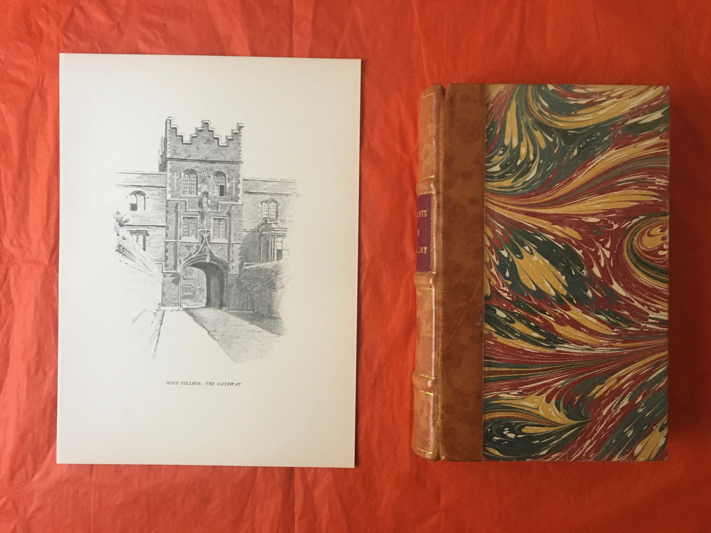 1927 CAMBRIDGE - JESUS COLLEGE by W.G. Blackall - Original Print - Cambridge University Print - Architecture, History - Over 90 Years Old