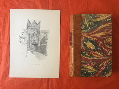 1927 CAMBRIDGE - JESUS COLLEGE by W.G. Blackall - Original Print - Cambridge University Print - Architecture, History - Over 90 Years Old