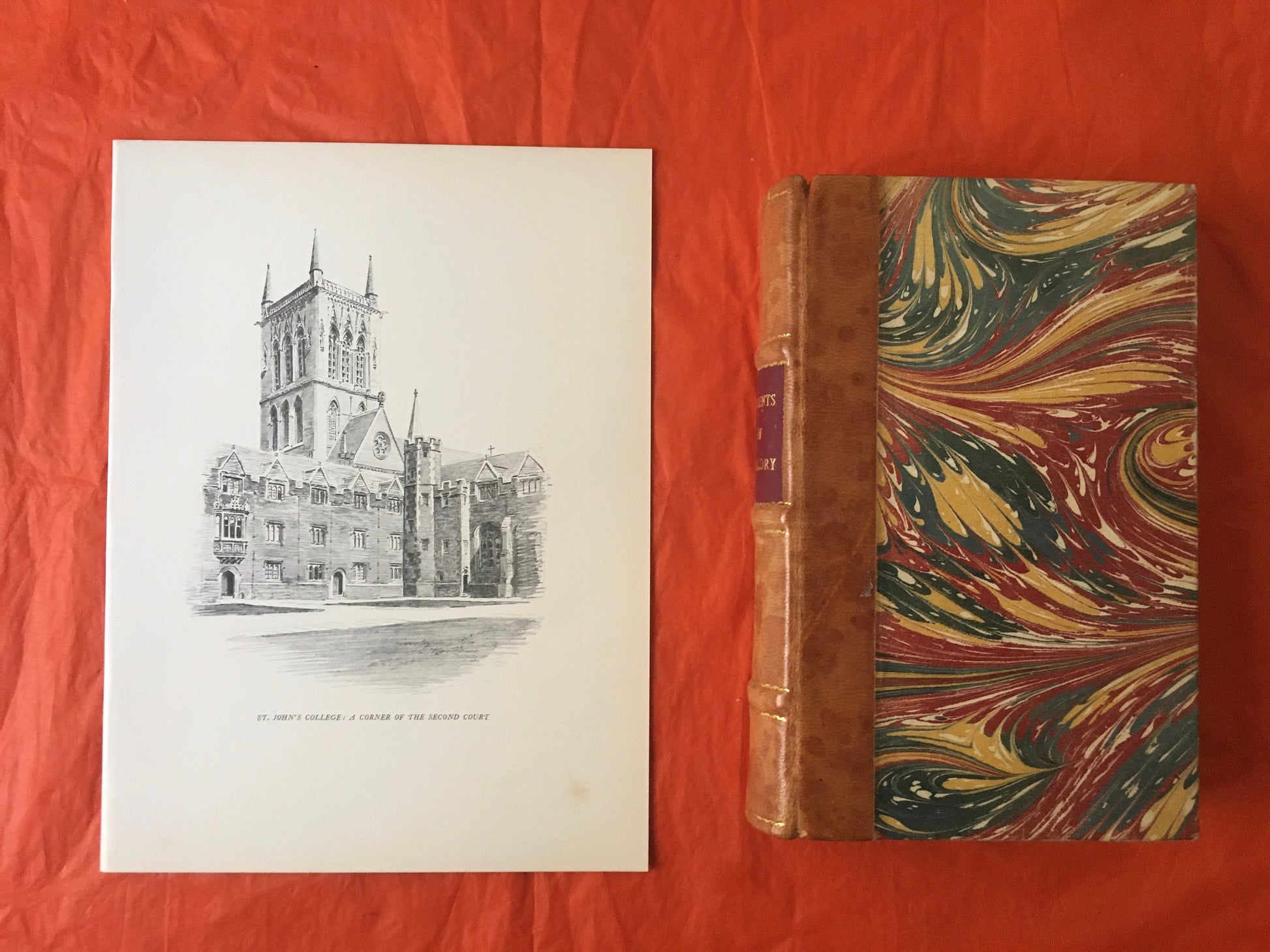 1927 CAMBRIDGE - St JOHN'S COLLEGE, by W.G. Blackall - Original Print - Cambridge University Print - Over 90 Years Old