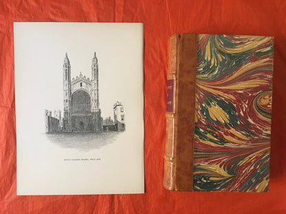 1927 CAMBRIDGE - KING'S COLLEGE Chapel, by W.G. Blackall - Original Print - Cambridge University Print - Over 90 Years Old