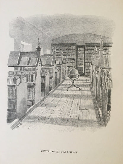 1927 CAMBRIDGE - TRINITY COLLEGE Library, by W.G. Blackall - Original Print - Cambridge University Print - Over 90 Years Old