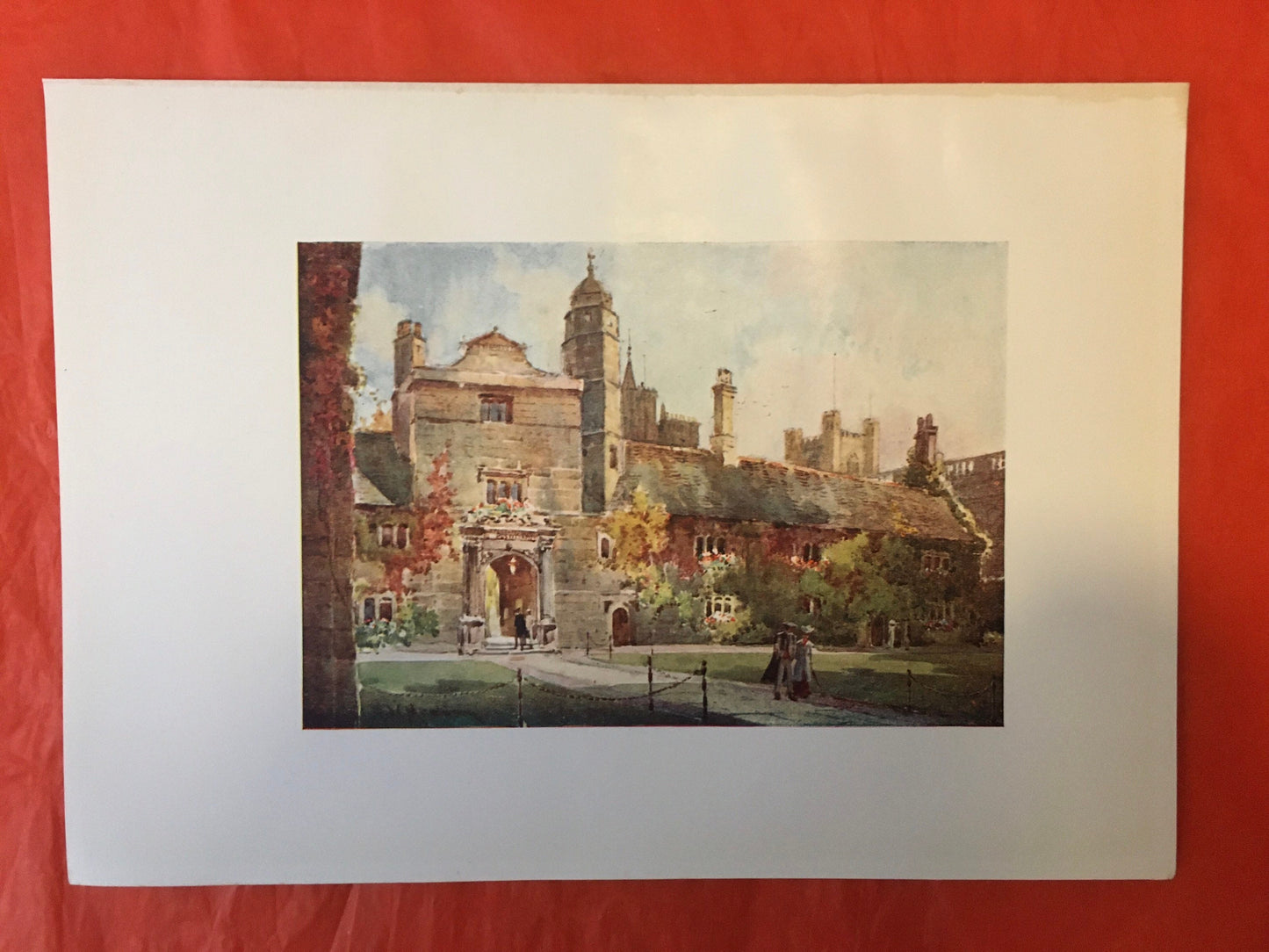 1907 CAMBRIDGE - GONVILLE & CAIUS College, Gate of Virtue - William Mathison - Cambridge University - Cambridge Painting - 116 Years Old