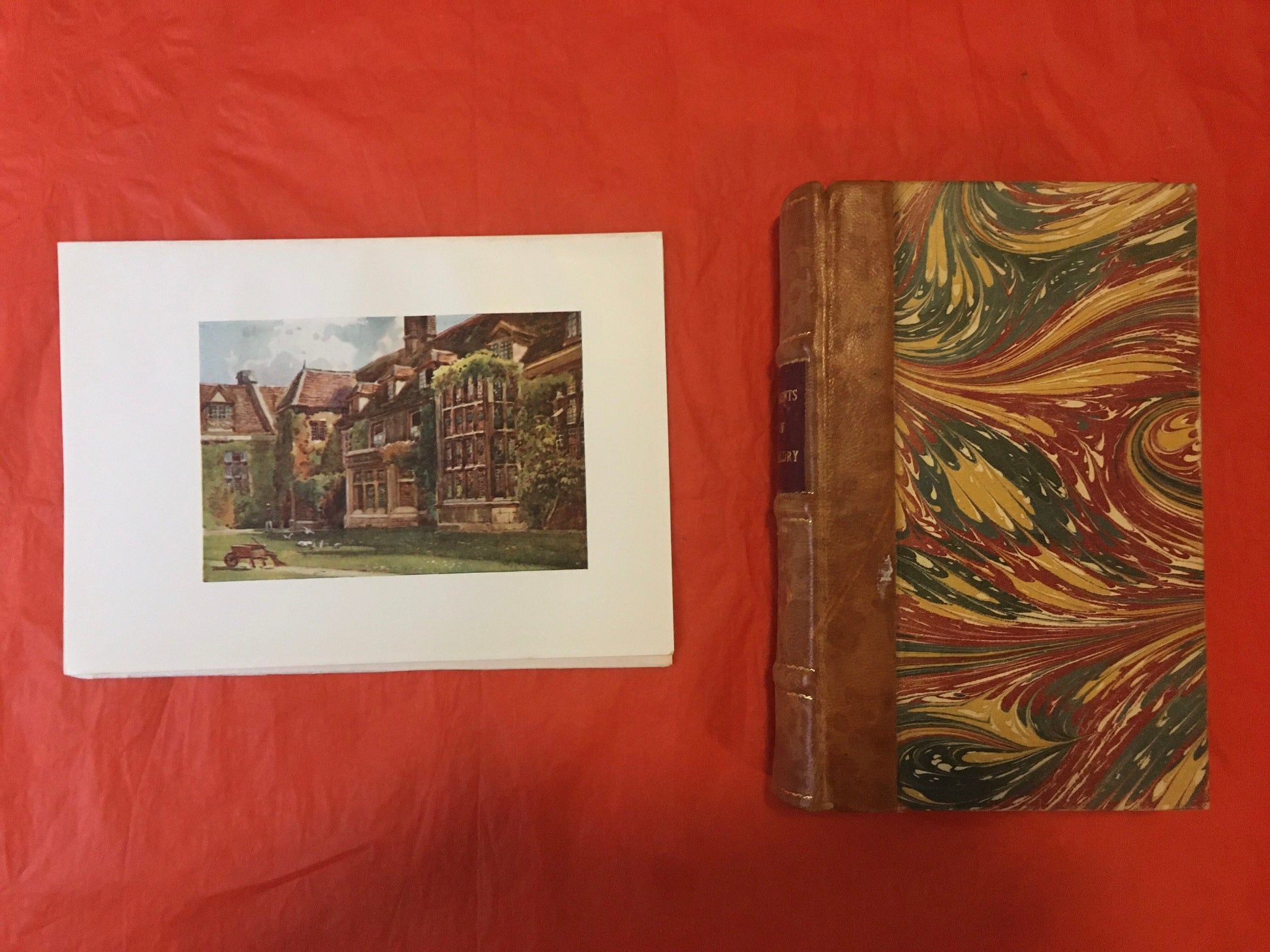 1907 CAMBRIDGE - EMMANUEL COLLEGE Old Court - William Mathison Painting - Cambridge University - Cambridge Painting - 116 Years Old