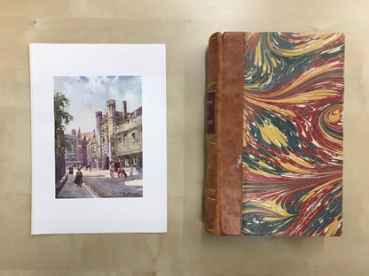 1907 CAMBRIDGE - CHRIST'S COLLEGE Gateway - William Mathison Painting - Cambridge University - Cambridge Painting - 116 Years Old