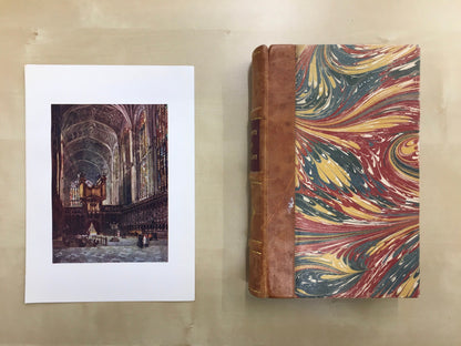 1907 CAMBRIDGE - KING'S COLLEGE Chapel Interior - William Mathison Painting - Cambridge University - Cambridge Painting - 116 Years Old